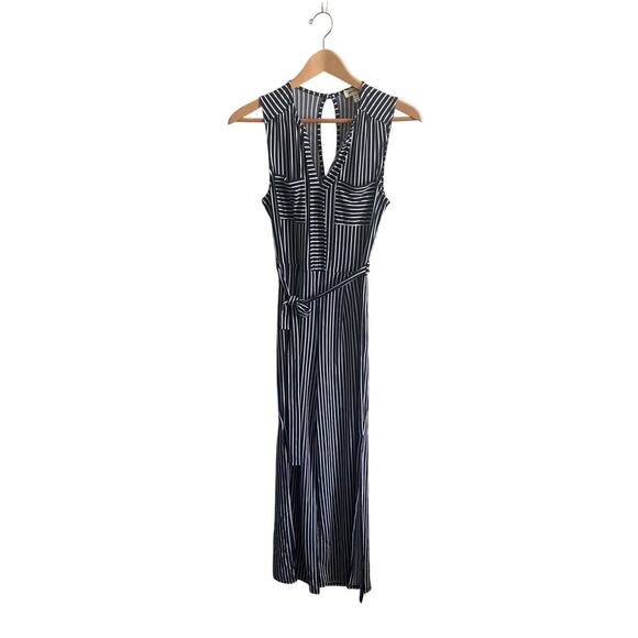 Monteau Navy Stripped Jumpsuit Medium - Picture 1 of 7